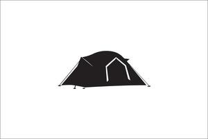 Camping elements vector silhouette, Camping tent, Camping cam, Camping bus, van, tree