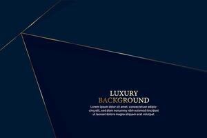 Abstract polygonal pattern luxury golden line with dark navy blue template background. Luxury and elegant design. Overlay of geometric shape. You can use for ad, poster, banner. Vector illustration