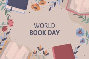 Hand drawn background for world book day celebration vector