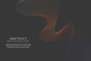 Abstract glowing wave lines on dark background. Dynamic wave pattern. Modern gradient flowing wavy lines. Futuristic technology concept. Suit for banner, poster, brochure, cover, flyer, website vector