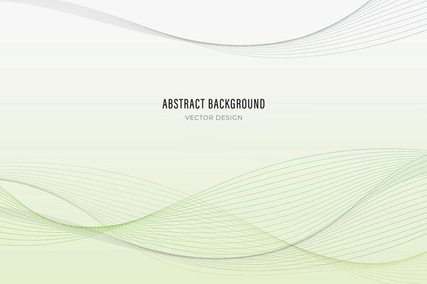 Abstract bright green wave lines on white background. Modern simple halftone wavy lines template design. Flowing wave elements. Suit for cover, poster, website, brochure, banner
