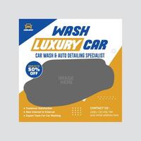 luxury car wash promotion social media post template vector