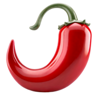 ai généré chaud rouge le Chili poivre avec vert tige isolé sur transparent Contexte. réaliste 3d le rendu illustration png