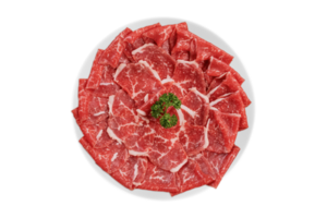 boeuf frais cru tranché avec texture marbrée png