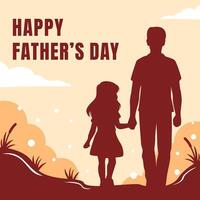 Happy Father's Day illustration, father with kids holding hands, suitable for greeting card, sale, banner, Background vector