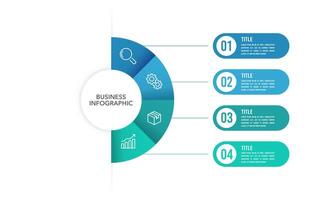 Infographic annual report design template. Business presentation concept with 4 step or options. Vector illustration.