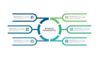 6 process infographic design template. Business presentation, and organization. Vector illustration.