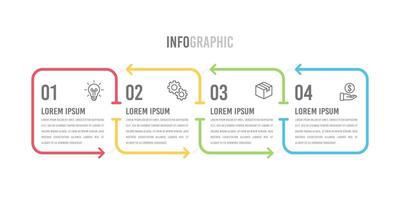 4 4 proceso infografía cronograma diseño cuadrado modelo. vector ilustración.