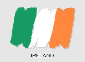 Ireland flag brush stroke design. National flag of Ireland. vector
