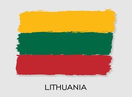 Lithuanian flag brush stroke design. National flag of Lithuania. vector