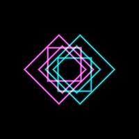 Abstract Neon Background Geometrical Shape vector