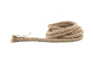 Hemp or jute rope isolated on white background photo