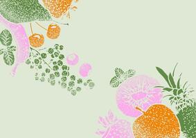 Fruits illustration sketch style with spray texture vector