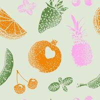 Fruits with spray texture illustration design seamless pattern vector