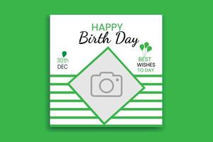 happy birth day social media post design, banner , vector