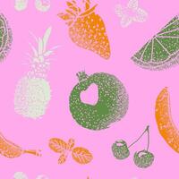 frutas con rociar textura ilustración diseño sin costura modelo vector