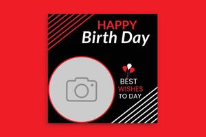 happy birth day social media post design, banner , vector