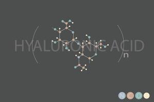 hyaluronic acid molecular skeletal chemical formula vector