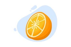 A slice of fresh orange to add vitamin C. Orange fruit vector illustration