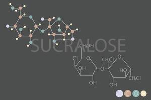 sucralose molecular skeletal chemical formula vector