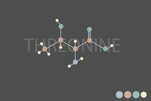 threonine molecular skeletal chemical formula vector