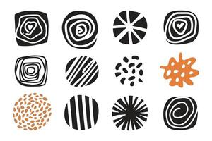 Set of abstract doodles for design of patterns vector