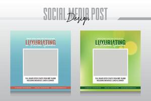 Hotel resort and travel flyer or post social media template vector