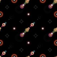 A blue and yellow pattern of circles with stars vector