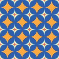 A blue and orange pattern of circles with stars in the middle vector
