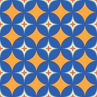 A blue and orange pattern of circles with stars in the middle vector