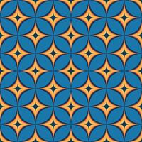 A blue and orange patterned background with many small blue and orange stars. The pattern is very intricate and detailed vector