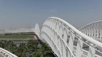 Meydan bridge in Dubai in cloudy afternoon video