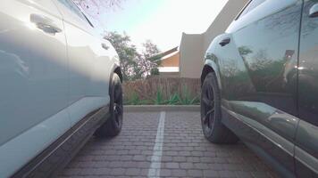 Lamborghini exterior. Between two cars video