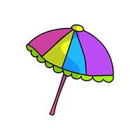 Light summer umbrella with bright colors vector