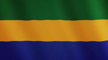 Gabon drapeau agitant animation. plein filtrer. symbole de le pays. 4k video
