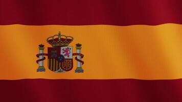 Spanien Flagge winken Animation. voll Bildschirm. Symbol von das Land. 4k video