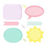 Set of label and speech bubbles pastel colors vector