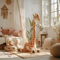 AI generated The interior design of the child's room in boho style photo