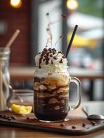 AI generated Frappe coffee, drink, realistic photo