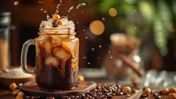 AI generated Ice coffee, drink, realistic photo