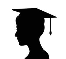 silhouette of student in graduation vector