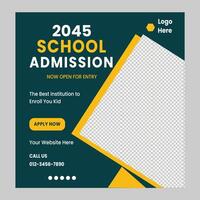 School Admission Social Media Post Template vector