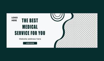 Flat design of medical twitter header vector