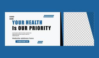 Flat design of medical twitter header vector