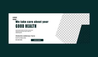 Flat design of medical twitter header vector