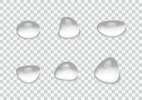 set of realistic water drop vectors isolated on background