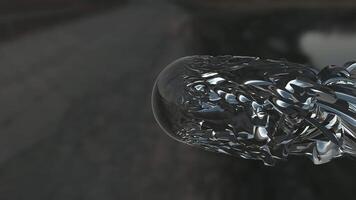 virtuale astratto acqua liquido fluido molecola forma volante nel il aria video