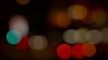 färgrik urban natt stad lampor bokeh bakgrund video