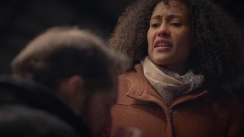 Diverse Young Couple Arguing Together Talking About Conflict Disagreement video