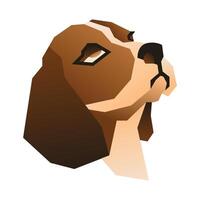 beagle dog head in low poly or geometric abstract style vector